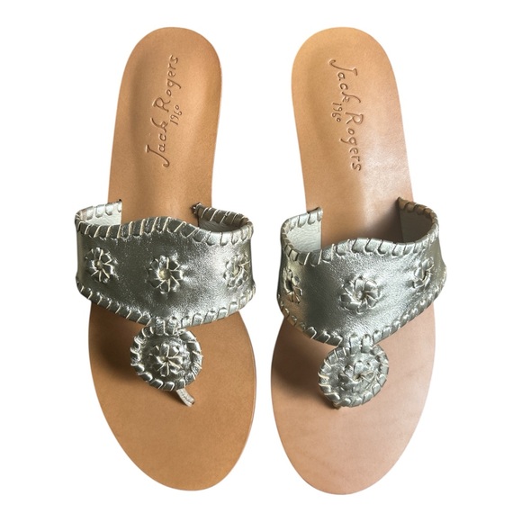 Jack Rogers Shoes - Jack Rogers Gold Champagne Wedge Sandals Size 11M